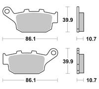 Brembo Plaquettes de frein 07HO27SP – Métal fritté, ép. 10,7 mm
