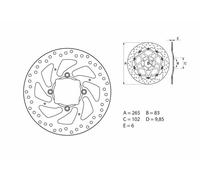 Brembo S.p.A. Disque de frein Serie Oro rond fixe