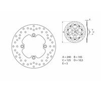 Brembo S.p.A. Disque de frein Serie Oro rond fixe