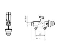 Brembo S.p.A. Maître-cylindre de frein arrière Ø13mm noir