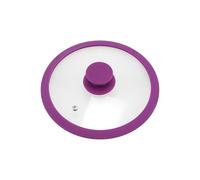 brembremermann Couvercle en Verre avec Bord en Silicone pour casseroles et poêles 20 cm (Lilas)