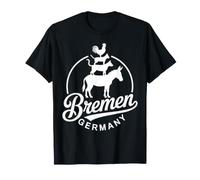 Brême, Allemagne, Ville, Musiciens, Script rétro T-Shirt