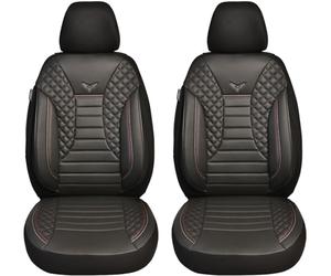 BREMER SITZBEZÜGE Dimensions : Housses de siège Auto compatibles avec Peugeot Rifter - Ensemble conducteur et Passager à partir de 2018 - Housses de siège Auto en Velours synthétique Noir - Lot de 2