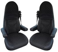 Bremer SITZBEZÜGE GT404 Lot de 2 Housses de Protection pour sièges de Camping-Car Aguti GIS Liner et Milan | Lot de 2 Housses de Protection avec Housses d'accoudoirs en Noir