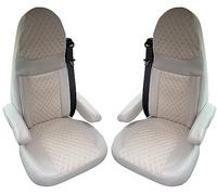 Bremer SITZBEZÜGE GT405 Lot de 2 Housses de Protection pour sièges de Camping-Car Aguti GIS Liner et Milan | Lot de 2 Housses de Protection avec Housses d'accoudoirs en Beige