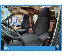BREMER SITZBEZÜGE Housses de siège pour Pilote - Compatible avec Camping-Car, Camping-Car, Camping-Car, Ducato, conducteur et Passager - 820 - Noir