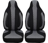 BREMER SITZBEZÜGE Housses de siège pour sièges de Voiture compatibles avec Kia Carens 3 Un 2006-2013 - Protection de siège conducteur et Passager FB:PL401 (Noir/Gris)