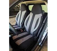 BREMER SITZBEZÜGE Housses de siège sur Mesure pour sièges de Voiture compatibles avec Smart fortwo 450 451 conducteur et Passager FB : MD501 (Noir/Gris)