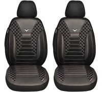 BREMER SITZBEZÜGE Lot de 2 Housses de Protection pour Voiture compatibles avec Lexus RX 1 - pour conducteur et Passager à partir de 1998-2003 - en Cuir synthétique - Coutures Noires et Blanches