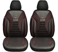 BREMER SITZBEZÜGE Lot de 2 Housses de Protection pour Voiture compatibles avec Opel Zafira-Life D - pour conducteur et Passager à partir de 2019 - Noir/Rouge