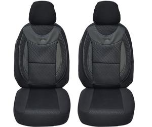 BREMER SITZBEZÜGE Lot de 2 Housses de siège Auto compatibles avec Jeep Wrangler JK conducteur et Passager à partir de 2007 à 2018 - Noir