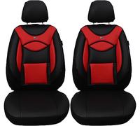 BREMER SITZBEZÜGE Lot de 2 Housses de siège Auto en Cuir synthétique sur Mesure compatibles avec VW Golf 4 conducteur et Passager à partir de 1997-2006 / Cuir Textile - Noir/Rouge (D102)