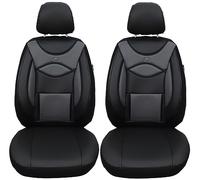 BREMER SITZBEZÜGE Lot de 2 Housses de siège Auto en Cuir synthétique sur Mesure compatibles avec VW Golf 4 conducteur et Passager à partir de 1997-2006 / Cuir Textile - Noir/Gris (D101)