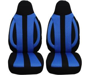 BREMER SITZBEZÜGE Lot de 2 Housses de siège Auto pour Voiture - Compatible avec Land Rover Range Rover 2 conducteur et Passager à partir de 1994-2002 - Noir/Bleu