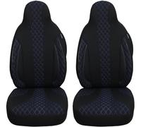 BREMER SITZBEZÜGE Lot de 2 housses de siège de voiture compatibles avec Mercedes Vito Classe V W447 conducteur et passager à partir de 2014 / Housses de siège de voiture avec coutures noires et bleues