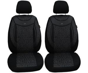 BREMER SITZBEZÜGE Lot de 2 Housses de siège de Voiture compatibles avec VW Tiguan 1 5N conducteur et Passager de 2007 à 2018 - Housses de siège Auto - Motif Noir/Gris