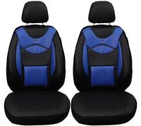 BREMER SITZBEZÜGE Measure Car - Lot de 2 Housses de siège en Similicuir compatibles avec Kia Optima 3 TF conducteur et Passager de 2010 à 2015 - Housses de Protection en Cuir Textile - Noir/Bleu