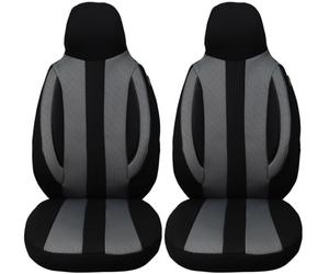 BREMER SITZBEZÜGE Measure Pilot Lot de 2 Housses de siège de Voiture compatibles avec Chevrolet Spark M300 M400 conducteur et Passager à partir de 2010 - Noir/Gris