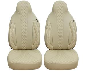 BREMER SITZBEZÜGE Measure Pilot Lot de 2 Housses de siège de Voiture compatibles avec Land Rover Defender 2 conducteur et Passager à partir de 2020 / Ensemble de Housses de siège de Voiture Beige