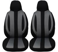 BREMER SITZBEZÜGE Measure Pilot - Lot de 2 Housses de siège de Voiture compatibles avec Lexus NX 2 conducteur et Passager à partir de 2021 - Noir/Gris