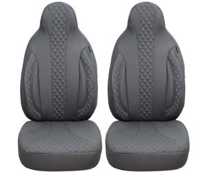 BREMER SITZBEZÜGE Measure Pilot Lot de 2 Housses de siège de Voiture compatibles avec Peugeot 5008 1 conducteur et Passager de 2009 à 2017/gris