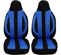 BREMER SITZBEZÜGE Measure Pilot Lot de 2 Housses de siège de Voiture compatibles avec Renault Master 3 conducteur et Passager à partir de 2010 - Noir/Bleu