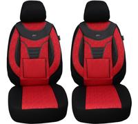 BREMER SITZBEZÜGE Mesurer Lot de 2 Housses de siège de Voiture compatibles avec Renault Trafic 2 de 2001 à 2014 Noir/Rouge