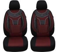 BREMER SITZBEZÜGE Mesurer Lot de 2 Housses de siège de Voiture compatibles avec VW Grand California à partir de 2010 / Ensemble de Housses de siège de Voiture Noir/Rouge vin