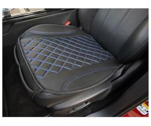 BREMER SITZBEZÜGE Ot406 Coussin de siège en Cuir synthétique et Textile Compatible avec Audi A7 C8 Coussin d'assise en Cuir synthétique Noir/Coutures Bleues
