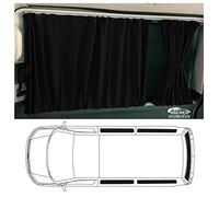 BREMER SITZBEZÜGE Rideaux sur mesure - Protection solaire - Compatible avec VW T4 Transporter Caravelle - Empattement court avec hayon ou portes battantes - Noir - Accessoires de camping - Accessoires