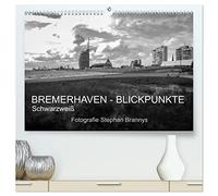 Bremerhaven - Blickpunkte Schwarzweiß (hochwertiger Premium Wandkalender 2026 DIN A2 quer), Kunstdruck in Hochglanz: Faszinierende maritime ... Bremerhaven vom Fotokünstler Stephan Brannys