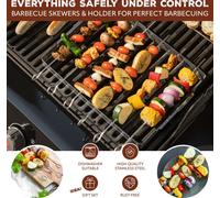 bremermann 6 brochettes pour barbecue avec support / acier inoxydable BBQ Set de support de brochettes pour barbecue