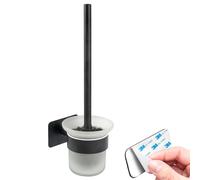 bremermann Bad-Serie Piazza Black Tape Brosse WC autocollante en verre et acier inoxydable, sans perçage, fixation adhésive 3M