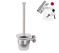 bremermann Bad-Serie Piazza Brosse WC en acier inoxydable mat et verre avec kit adhésif