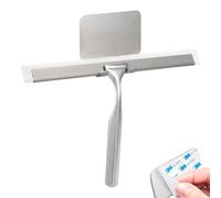 bremermann Bad-Serie Piazza Tape Raclette de douche en acier inoxydable mat sans perçage Fixation adhésive 3M