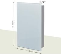 bremermann boîte à clés avec façade en verre blanc, inscriptible, 8 crochets, 6 aimants, 1 marqueur,1 support de marqueur Corps en métal gris revêtu par poudre