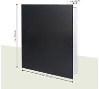 bremermann Boîte à clés XL façade en verre noir, 13 crochets, corps en métal gris