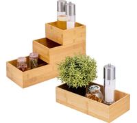 bremermann Boîtes de rangement 4pcs, en bambou, quatre tailles, empilables
