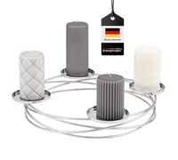 bremermann Bougeoir en Forme de Couronne, idéal comme Couronne de l'Avent pour Noël ou comme décoration de Table Tout au Long de l'année, bougeoir pour 4 Bougies cylindriques, en métal (Argent)