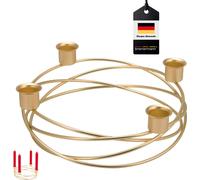 bremermann Bougeoir - forme de couronne, pour bougies cylindriques / bougies de table, bougeoir doré