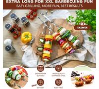 bremermann Brochettes pour barbecue, set de 10, sac de rangement inclus / acier inoxydable, 39 cm