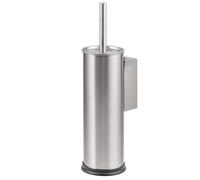 bremermann Brosse WC avec support mural, porte-brosse WC, porte-brosse WC rond en acier inoxydable (argenté)