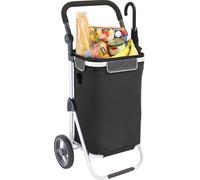 bremermann, Caddie de courses RIEDE, chariot à main, poussette de marché, voiturette avec sac amovible et une hauteur de poignée ajustable (noir)