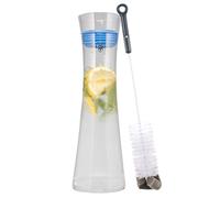 bremermann Carafe en Verre AMISA 1,2 Litre, Bec verseur Multifonction, Carafe à Eau (Marina Bleu)