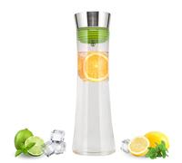 bremermann Carafe en verre Carola avec pied en silicone - Couvercle démontable - 1 l (vert)