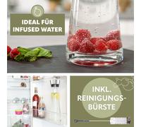 bremermann Carafe en verre SVEA 1,2 litre avec bec verseur pratique en acier inoxydable, mate