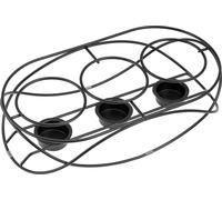 bremermann Chauffe-plats, pour 3 bougies chauffe-plat, ovale, noir