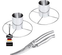 bremermann ciseaux à volaille et 2x grills à poulet / set de 3 pièces en acier inoxydable