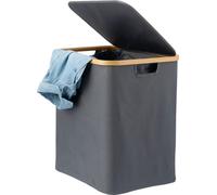 bremermann Collecteur de linge avec sac et couvercle amovibles, env. 60 litres, gris