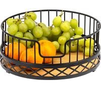 bremermann Corbeille à fruits, coupe à fruits ronde, Ø env. 23,5 cm, noir mat, fond en bambou